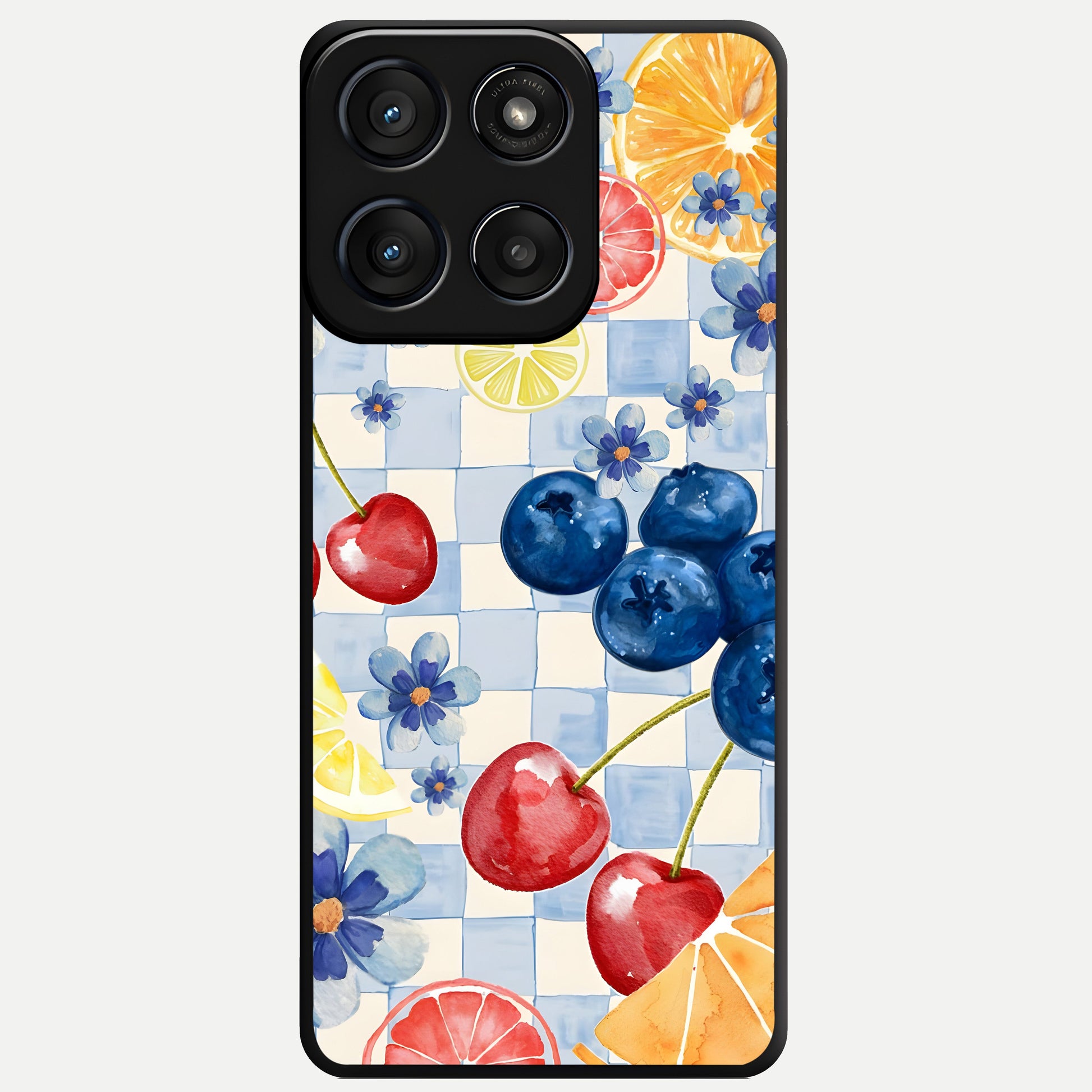  Citrus Bloom Joy Glass Case For Moto Edge 60 Fusion back cover – full design glossy printed glass finish
