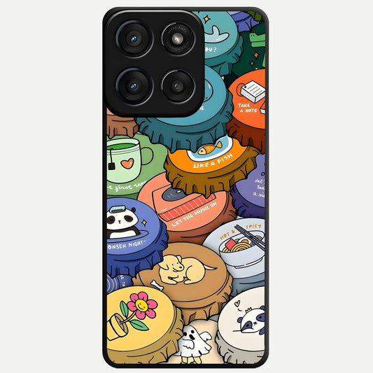  Coins Patterns Glass Case For Moto Edge 60 Fusion back cover – full design glossy printed glass finish