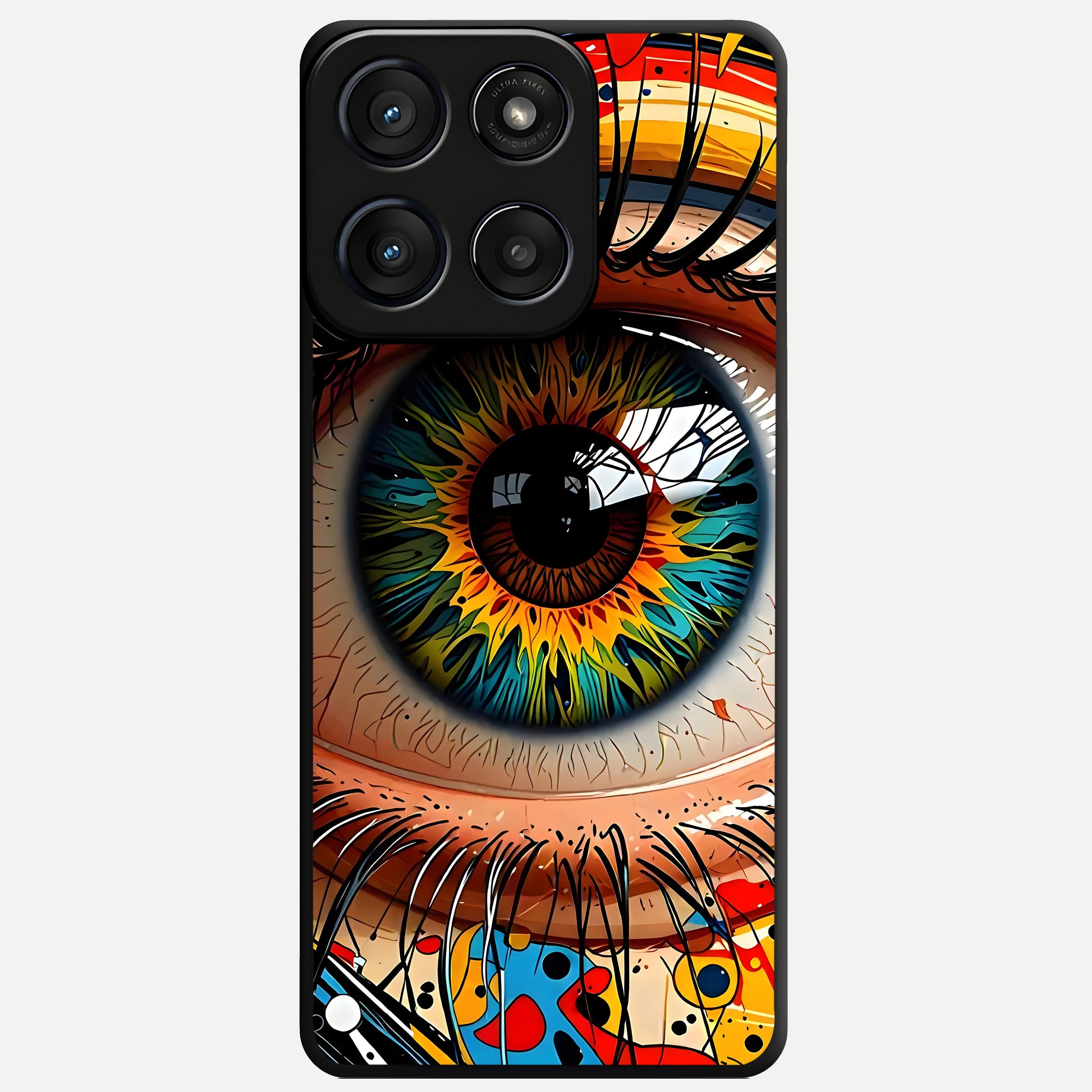 Colorful Eye Glass Case For Moto Edge 60 Fusion back cover – full design glossy printed glass finish