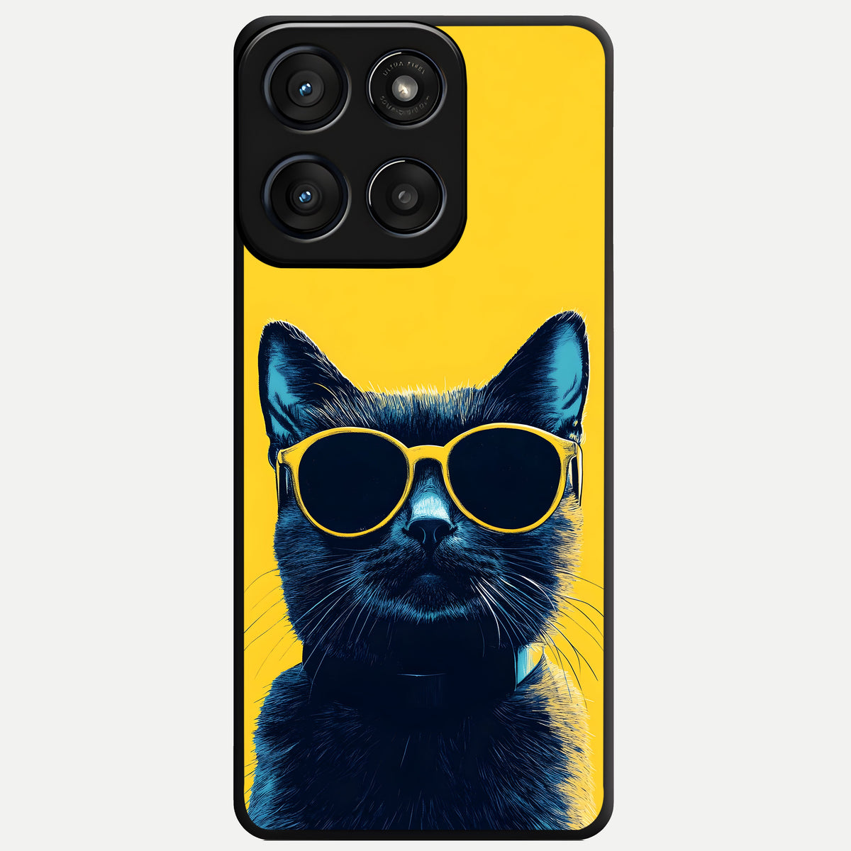  Cool Cat Vibes Glass Case For Moto Edge 60 Fusion back cover – full design glossy printed glass finish