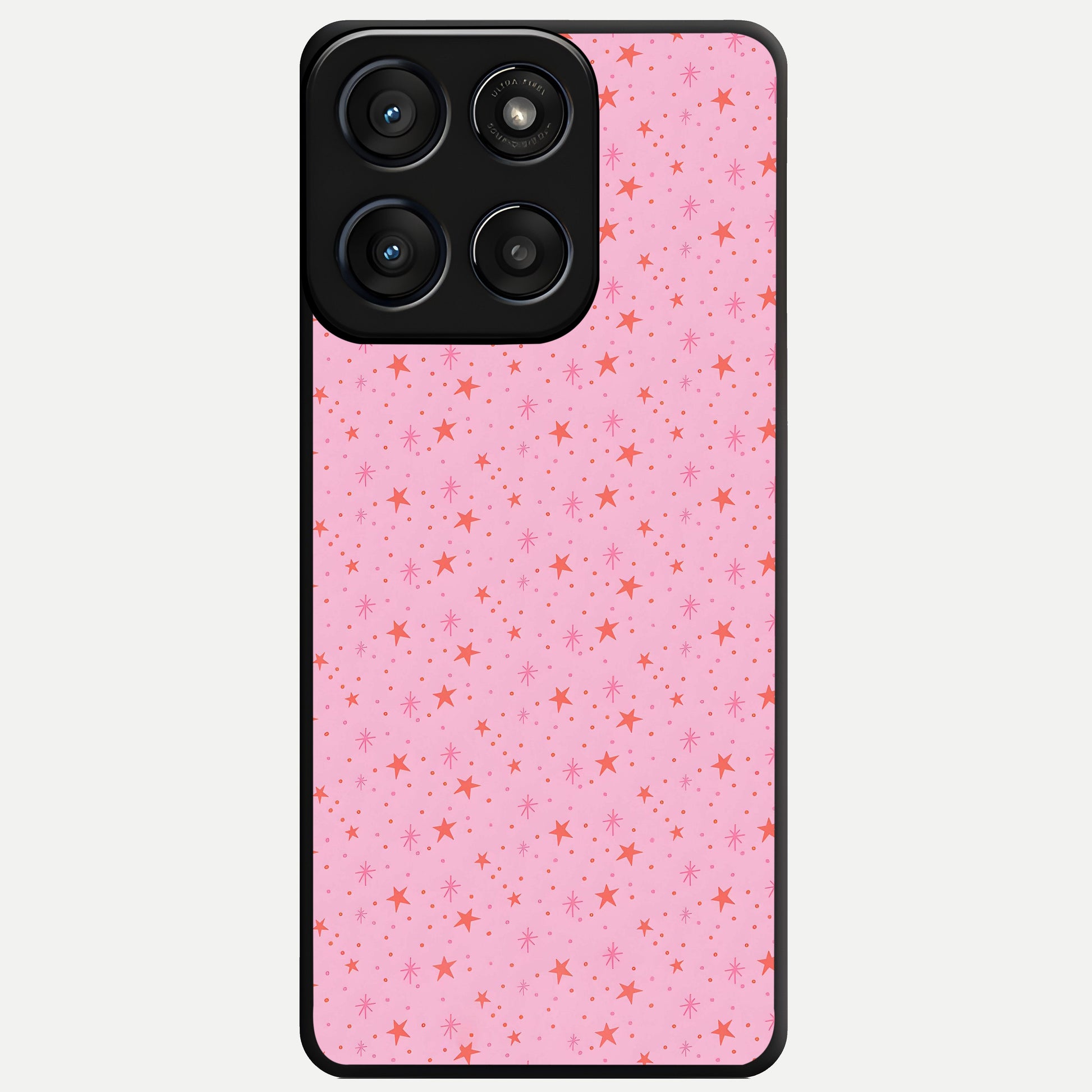  Cosmic Pink Sparkle Glass Case For Moto Edge 60 Fusion back cover – full design glossy printed glass finish