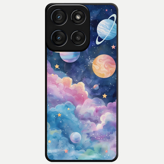  Cosmic Planet Dreams Glass Case For Moto Edge 60 Fusion back cover – full design glossy printed glass finish