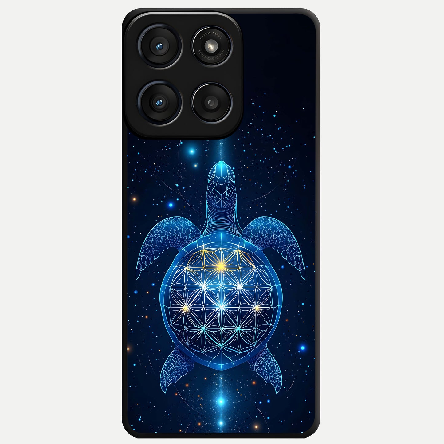  Crimson Blue Turtle Glass Case For Moto Edge 60 Fusion back cover – full design glossy printed glass finish