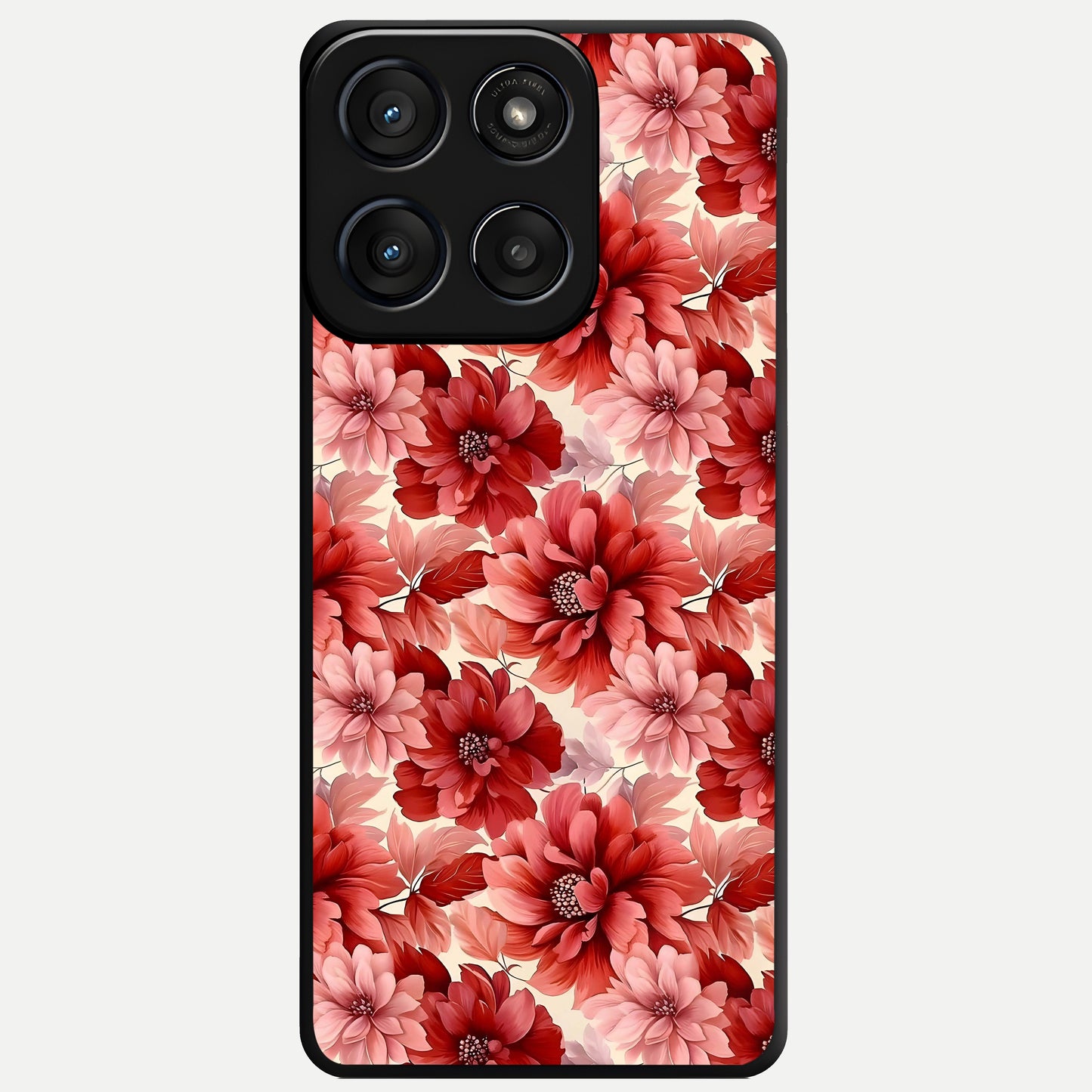  Crimson Love Petals Glass Case For Moto Edge 60 Fusion back cover – full design glossy printed glass finish