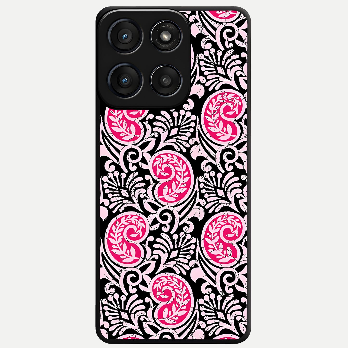  Crimson Paisley Charm Glass Case For Moto Edge 60 Fusion back cover – full design glossy printed glass finish