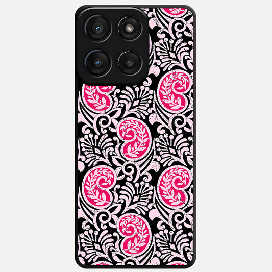  Crimson Paisley Charm Glass Case For Moto Edge 60 Fusion back cover – full design glossy printed glass finish