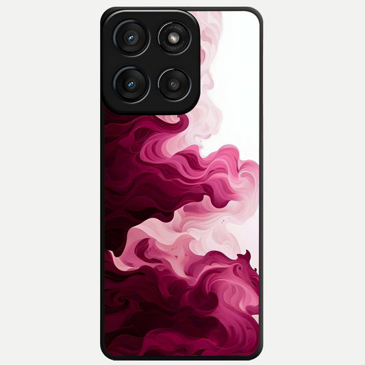  Crimson Wave Flow Glass Case For Moto Edge 60 Fusion back cover – full design glossy printed glass finish
