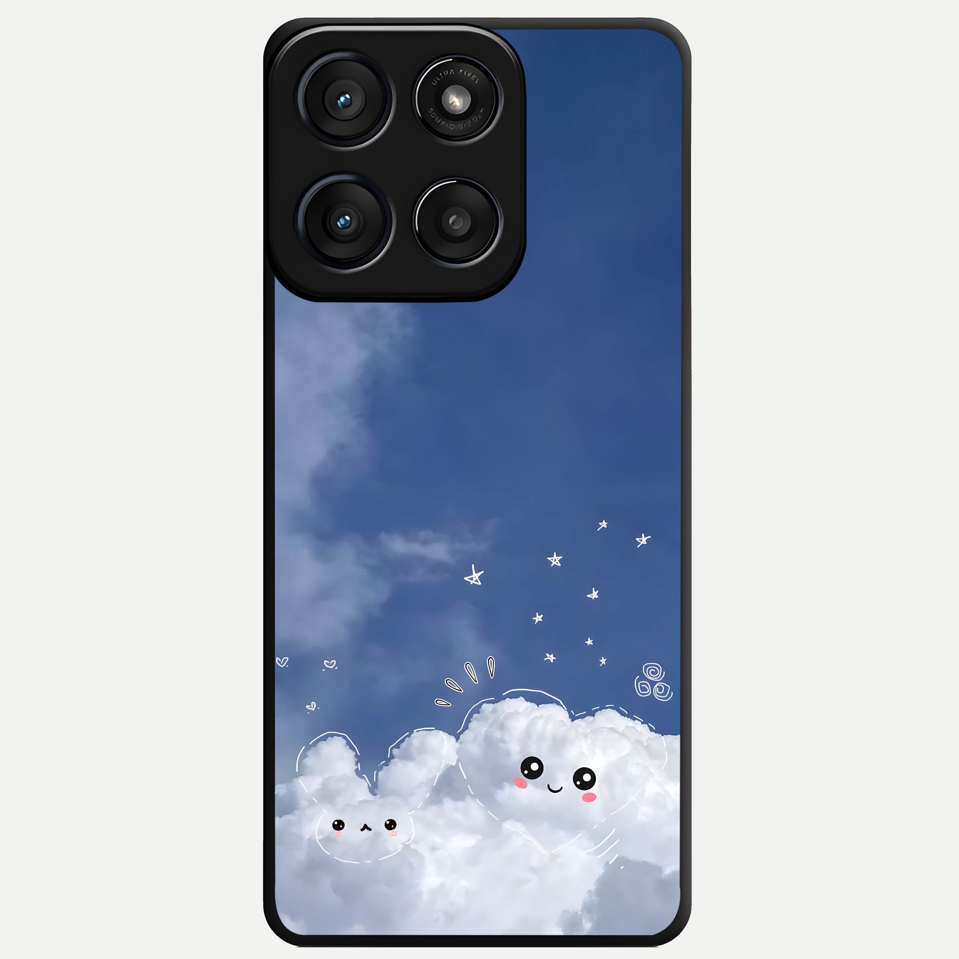  Cute Blossom Cloud Glass Case For Moto Edge 60 Fusion back cover – full design glossy printed glass finish