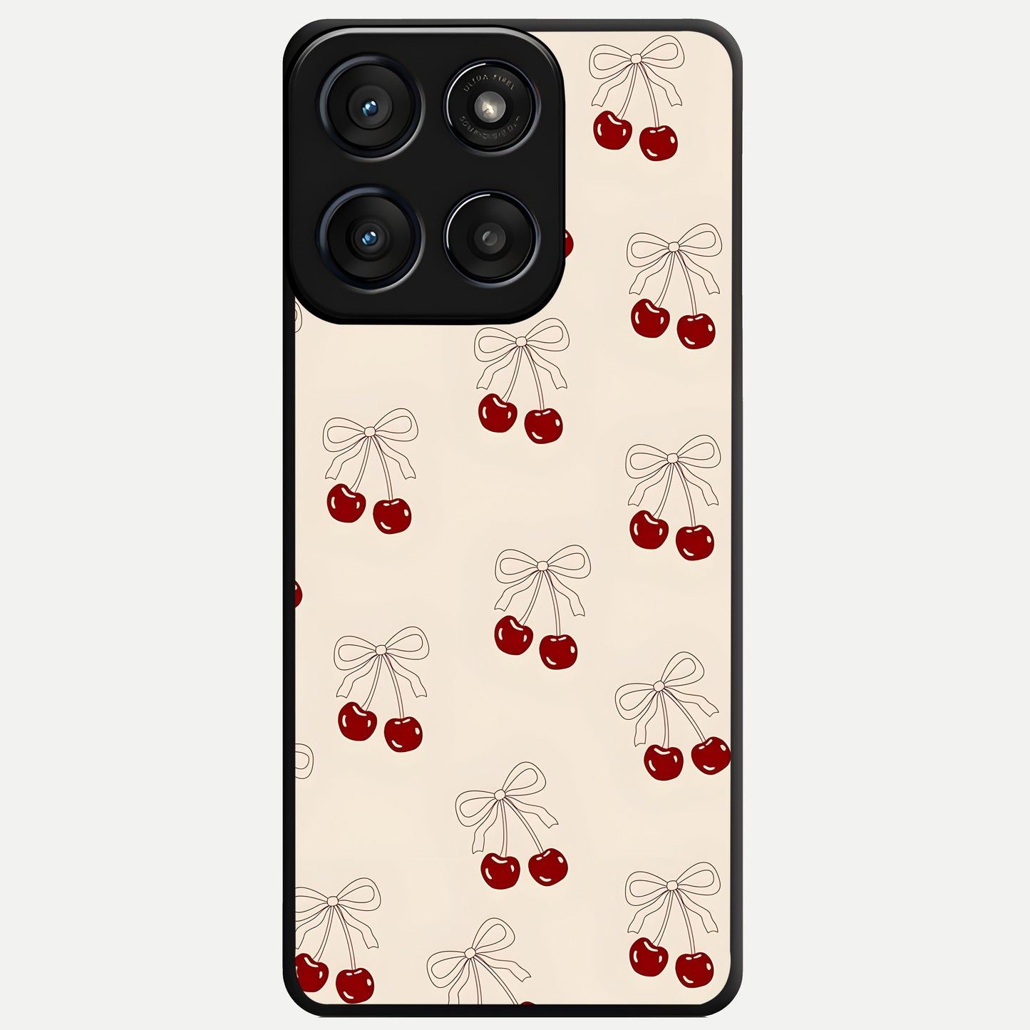  Cute Cherry Pattern Glass Case For Moto Edge 60 Fusion back cover – full design glossy printed glass finish