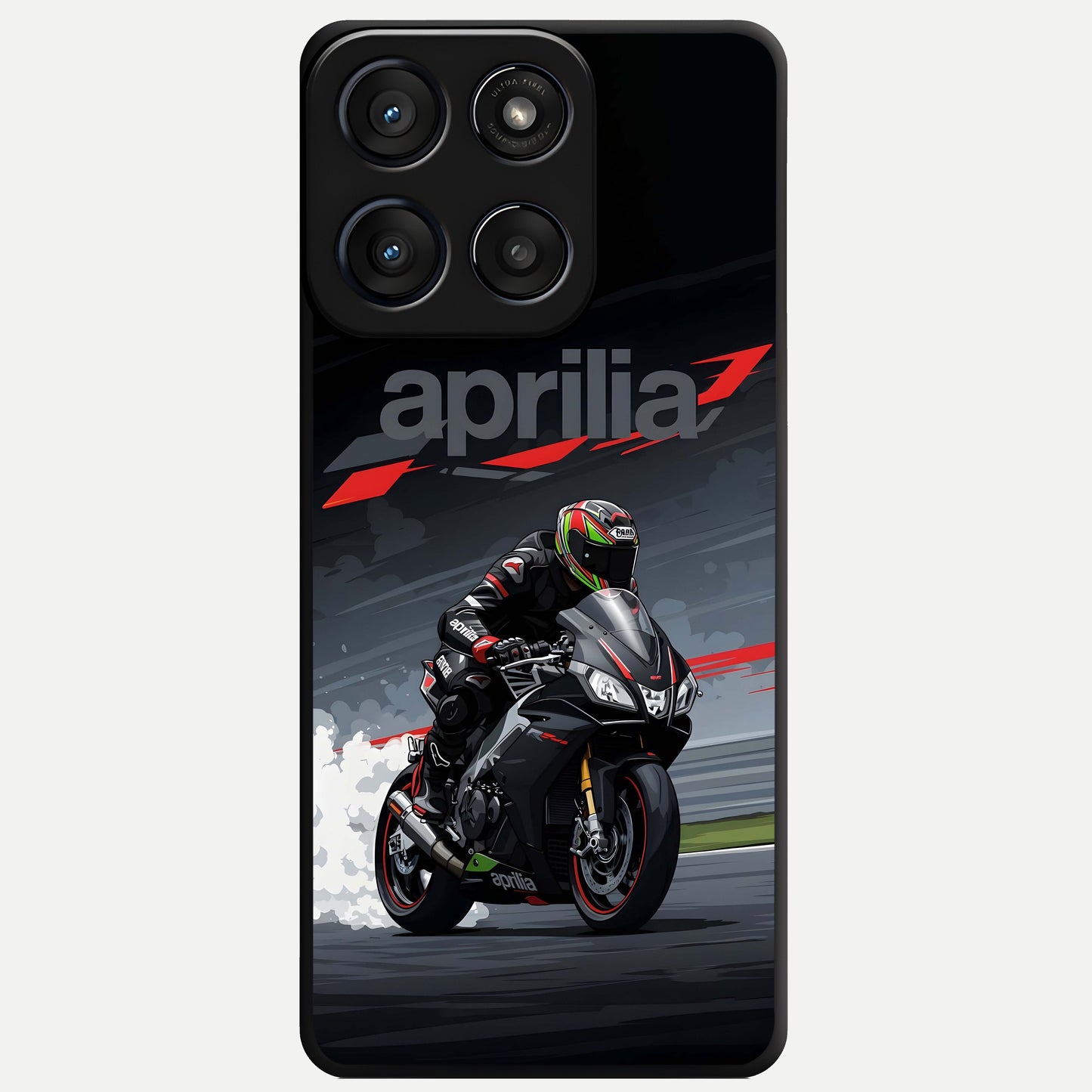  Dark Aprilla Glass Case For Moto Edge 60 Fusion back cover – full design glossy printed glass finish