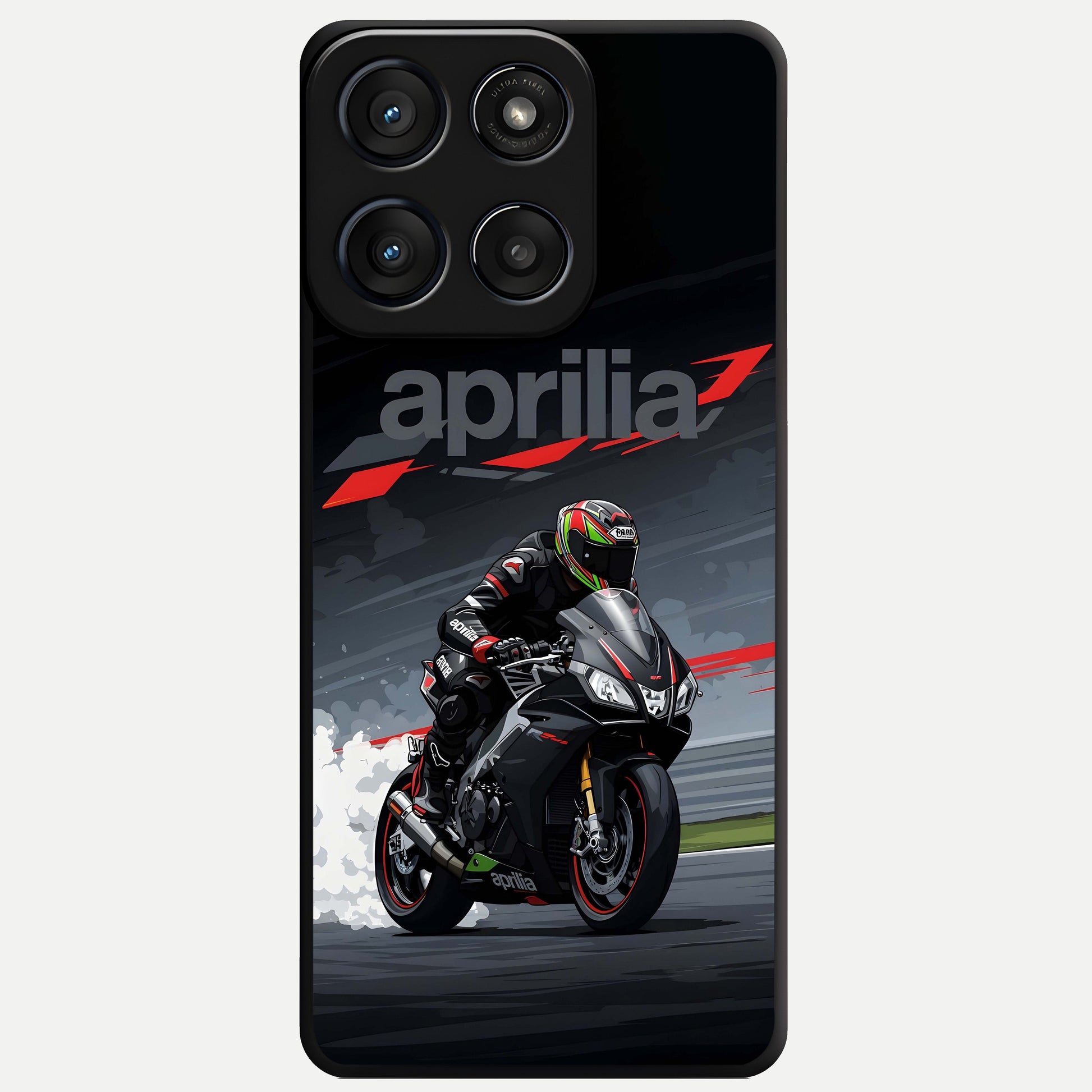  Dark Aprilla Glass Case For Moto Edge 60 Fusion back cover – full design glossy printed glass finish