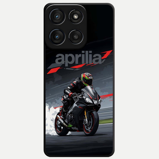  Dark Aprilla Glass Case For Moto Edge 60 Fusion back cover – full design glossy printed glass finish