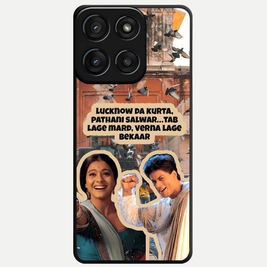  Desi Retro Vibes Glass Case For Moto Edge 60 Fusion back cover – full design glossy printed glass finish