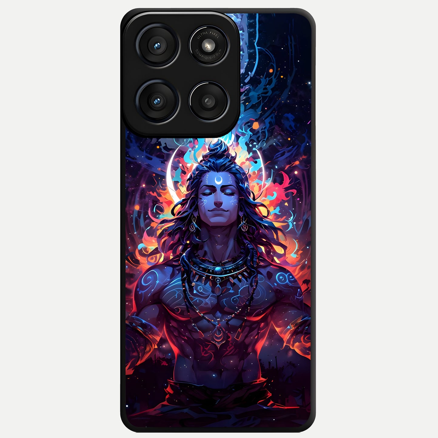  Divine Fire Shiv Glass Case For Moto Edge 60 Fusion back cover – full design glossy printed glass finish