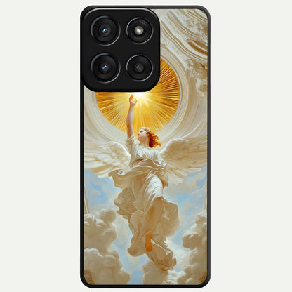  Divine Light Angel Glass Case For Moto Edge 60 Fusion back cover – full design glossy printed glass finish