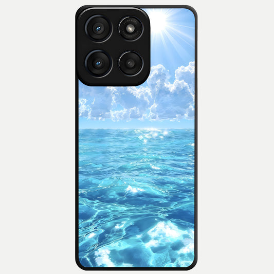  Endless Ocean Horizon Glass Case For Moto Edge 60 Fusion back cover – full design glossy printed glass finish