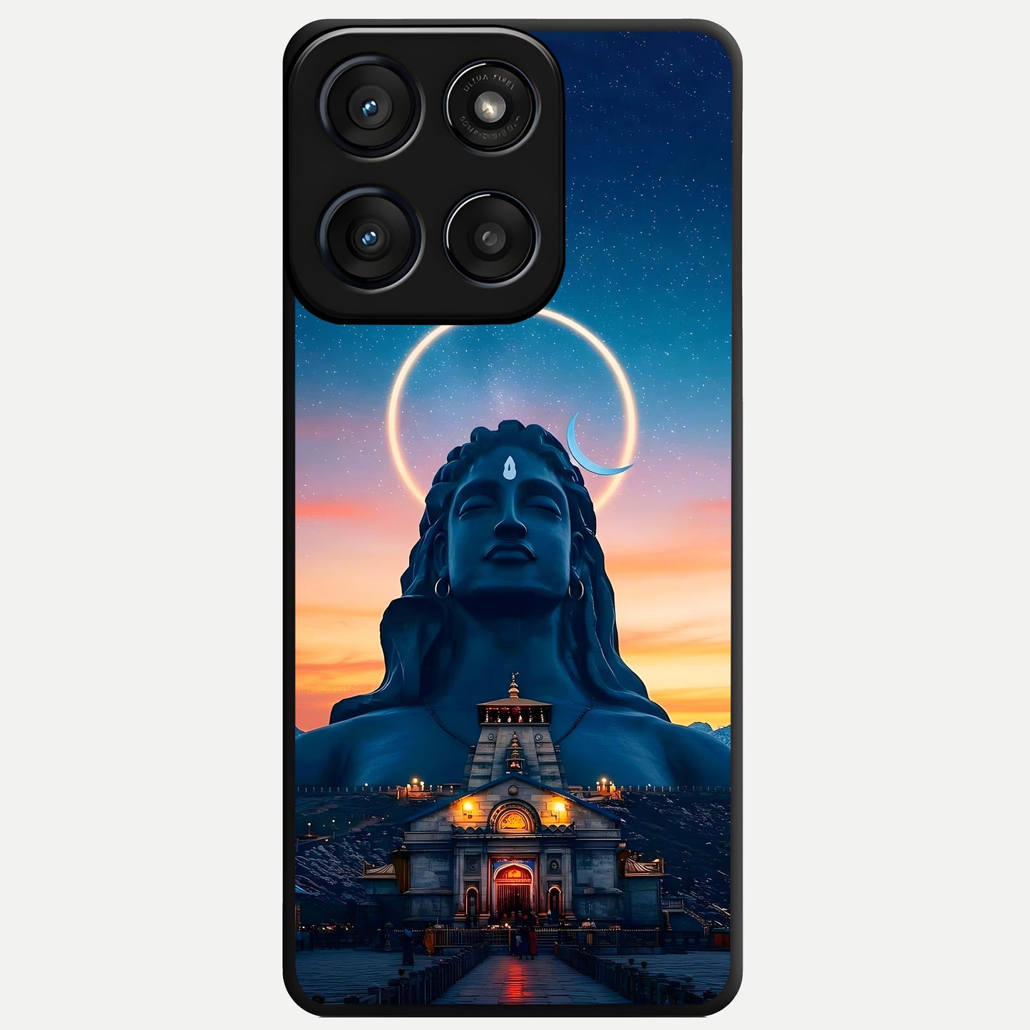  Eternal Shiva Aura Glass Case For Moto Edge 60 Fusion back cover – full design glossy printed glass finish