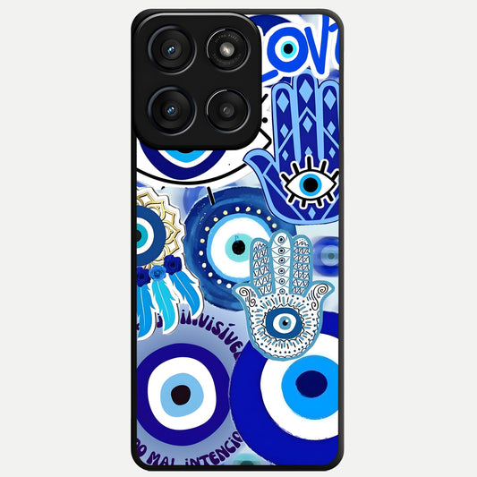  Evil Eyes Dream Glass Case For Moto Edge 60 Fusion back cover – full design glossy printed glass finish