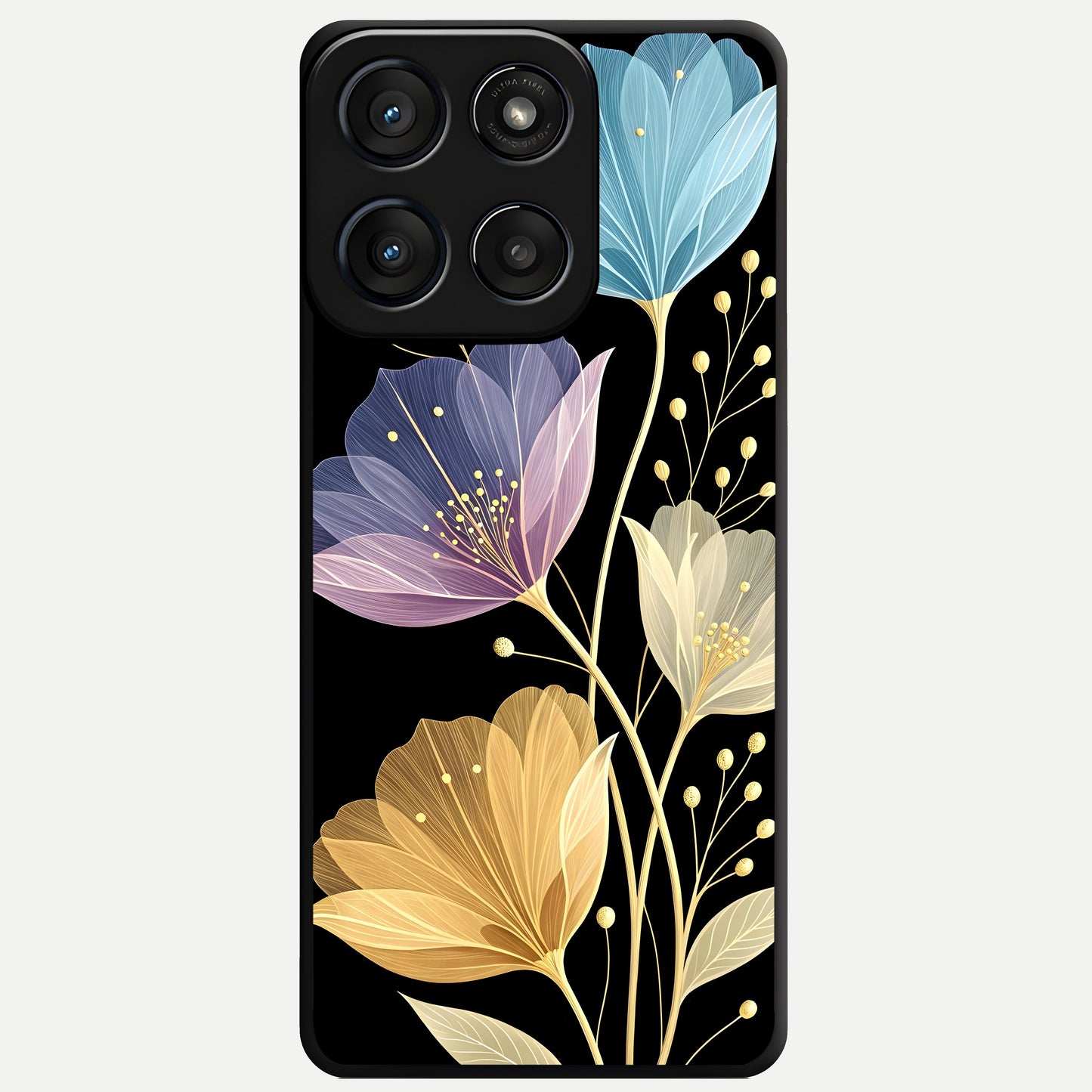  Flower Bloom Glow Glass Case For Moto Edge 60 Fusion back cover – full design glossy printed glass finish