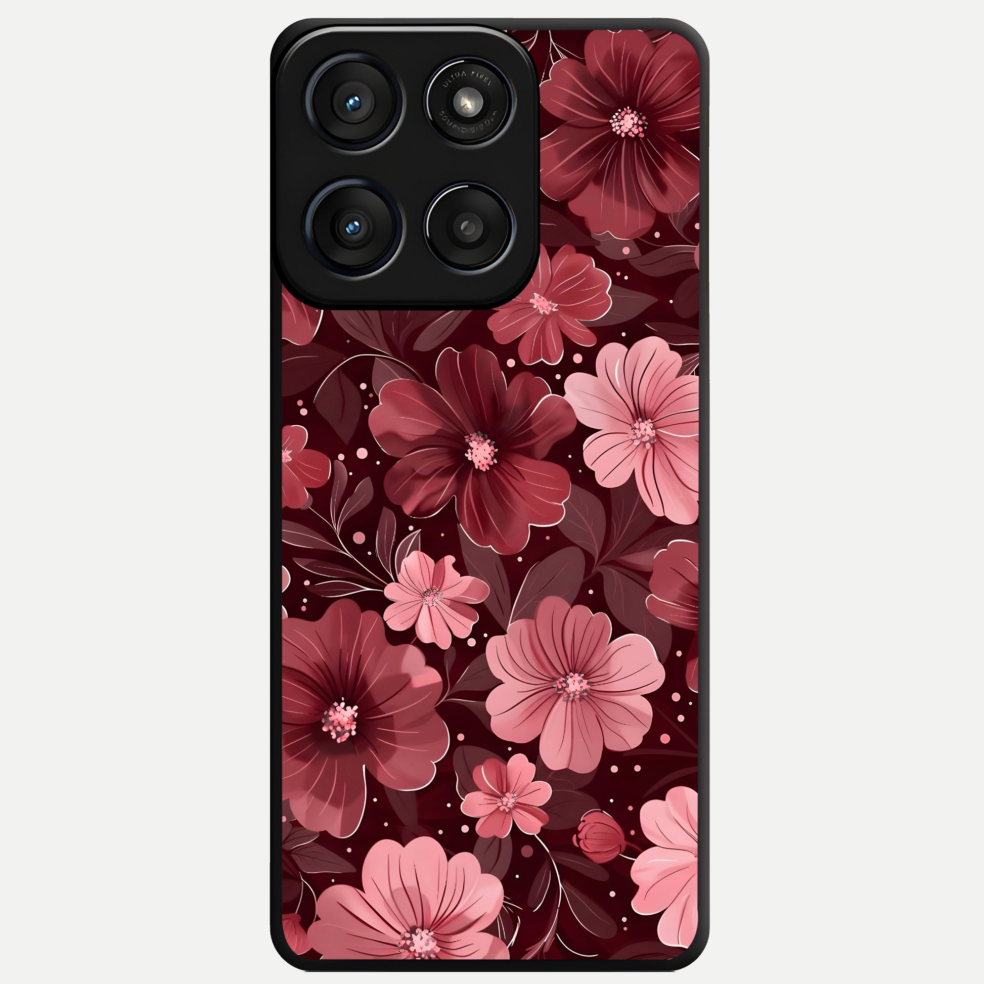  Flower Blush Bloom Glass Case For Moto Edge 60 Fusion back cover – full design glossy printed glass finish