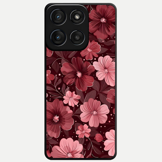  Flower Blush Bloom Glass Case For Moto Edge 60 Fusion back cover – full design glossy printed glass finish