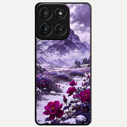  Flower Mountain View Glass Case For Moto Edge 60 Fusion back cover – full design glossy printed glass finish
