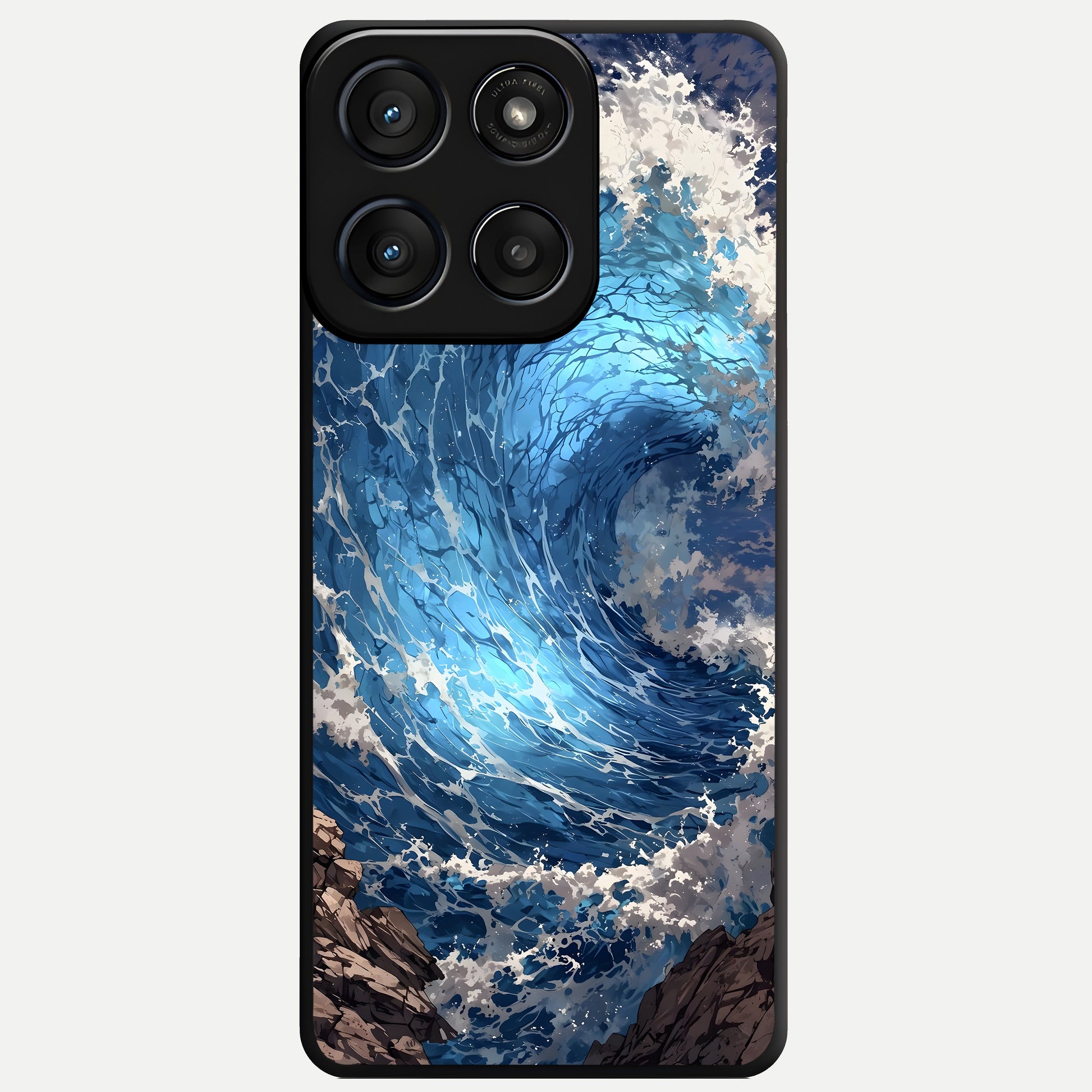  Giant Ocean Wave Glass Case For Moto Edge 60 Fusion back cover – full design glossy printed glass finish