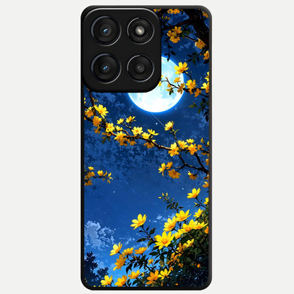  Golden Night Glow Glass Case For Moto Edge 60 Fusion back cover – full design glossy printed glass finish