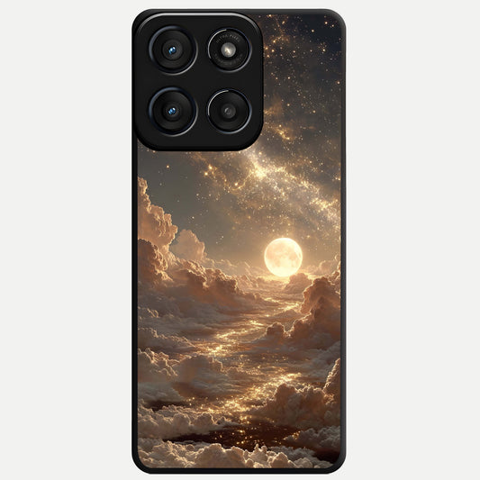  Golden Sky Dream Glass Case For Moto Edge 60 Fusion back cover – full design glossy printed glass finish