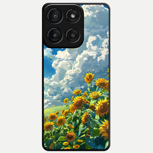  Golden Sun Glory Glass Case For Moto Edge 60 Fusion back cover – full design glossy printed glass finish
