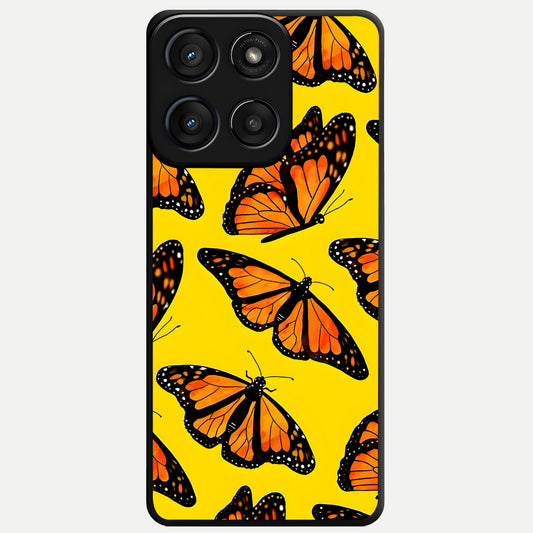  Golden Wing Flight Glass Case For Moto Edge 60 Fusion back cover – full design glossy printed glass finish