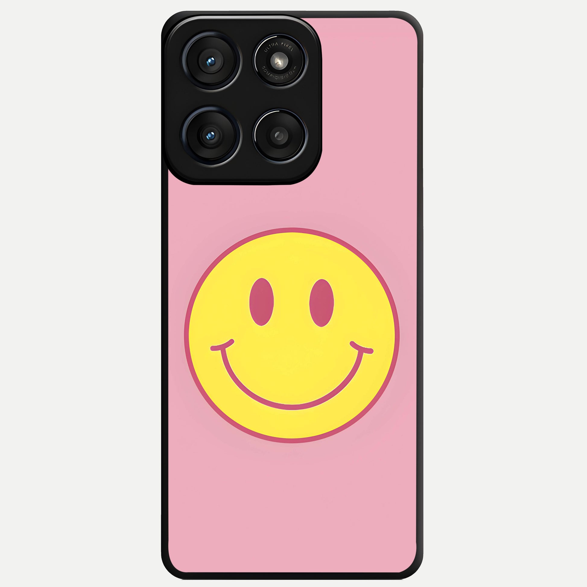  Happy Pink Mood Glass Case For Moto Edge 60 Fusion back cover – full design glossy printed glass finish