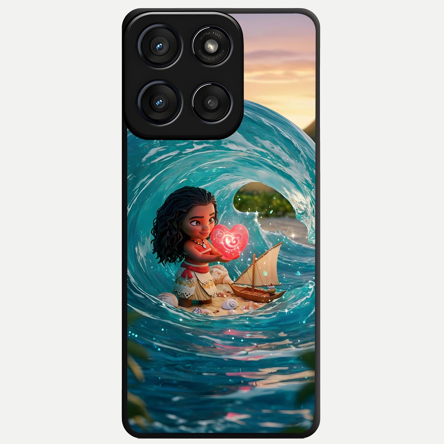  Heart of Ocean Glass Case For Moto Edge 60 Fusion back cover – full design glossy printed glass finish