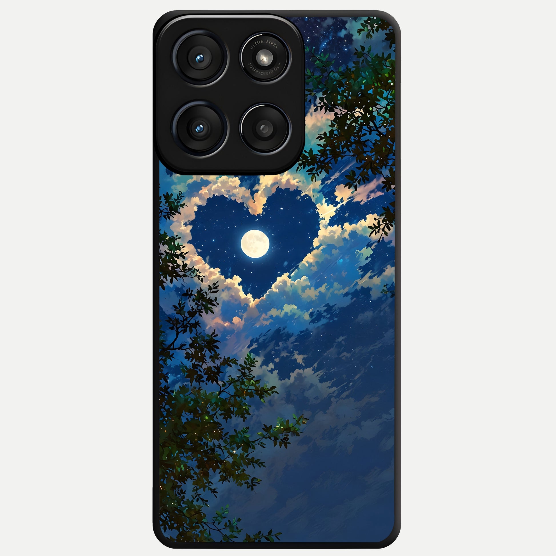  Heart With Moon Sky Glass Case For Moto Edge 60 Fusion back cover – full design glossy printed glass finish