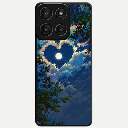  Heart With Moon Sky Glass Case For Moto Edge 60 Fusion back cover – full design glossy printed glass finish