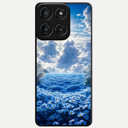  Heavenly Daisy Horizon Glass Case For Moto Edge 60 Fusion back cover – full design glossy printed glass finish