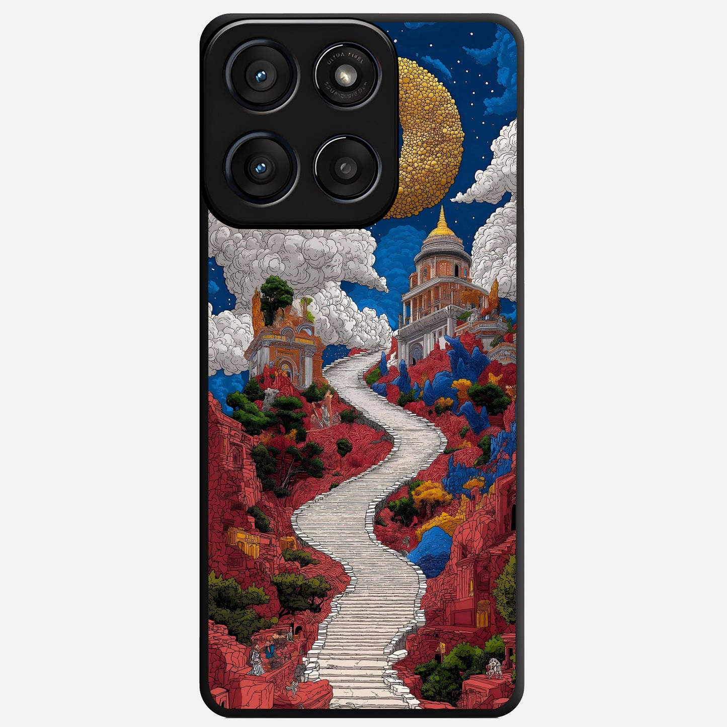  Heavenly Moon Path Glass Case For Moto Edge 60 Fusion back cover – full design glossy printed glass finish