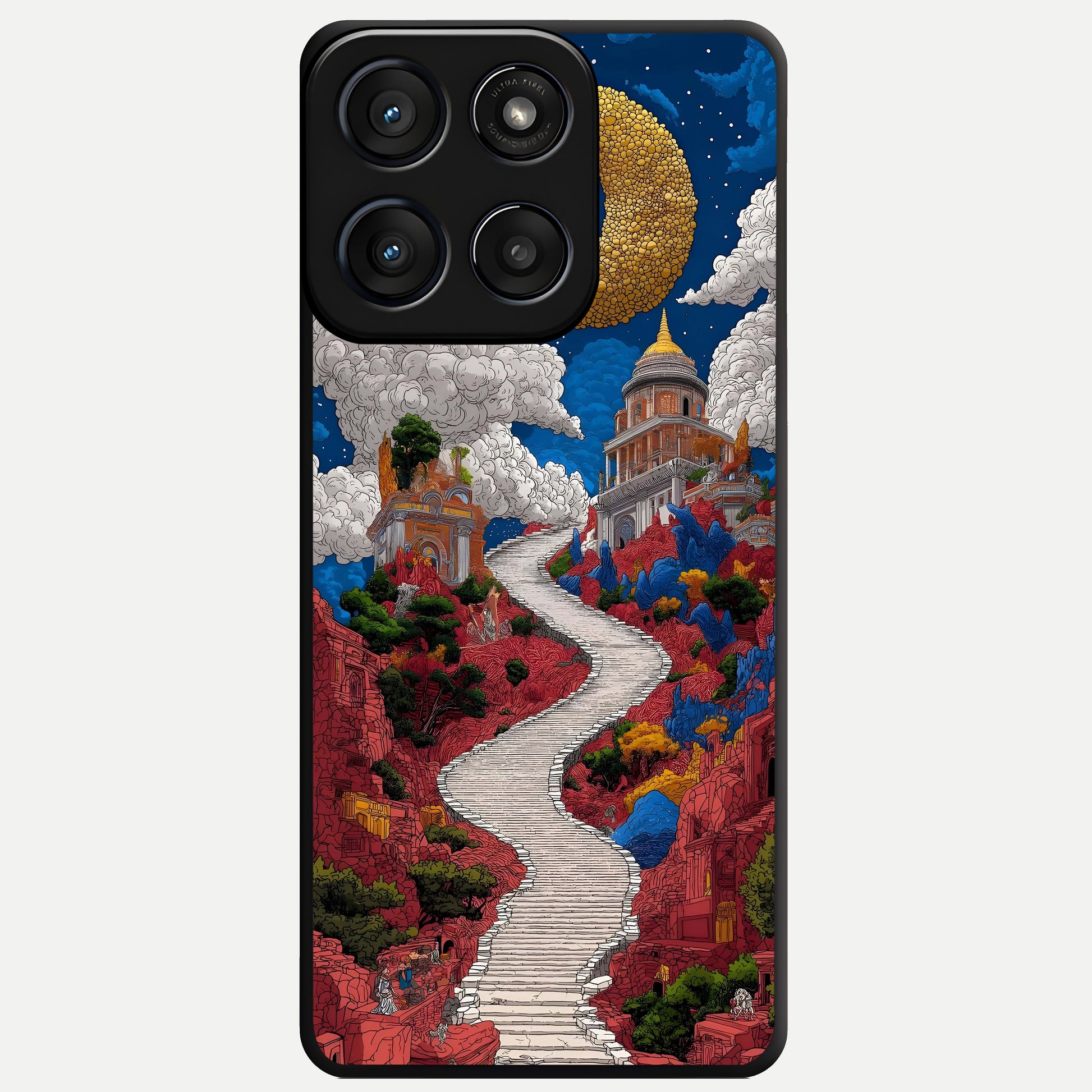  Heavenly Moon Path Glass Case For Moto Edge 60 Fusion back cover – full design glossy printed glass finish