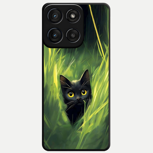  Hidden Cat Whisper Glass Case For Moto Edge 60 Fusion back cover – full design glossy printed glass finish