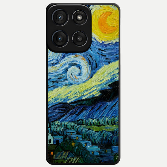  Inspired Van Gogh Art Glass Case For Moto Edge 60 Fusion back cover – full design glossy printed glass finish