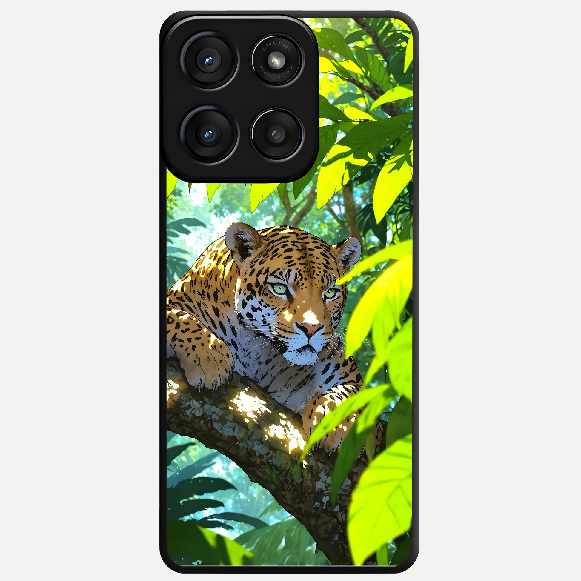  Leopard in Jungle Glass Case For Moto Edge 60 Fusion back cover – full design glossy printed glass finish