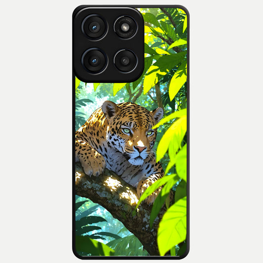  Leopard in Jungle Glass Case For Moto Edge 60 Fusion back cover – full design glossy printed glass finish