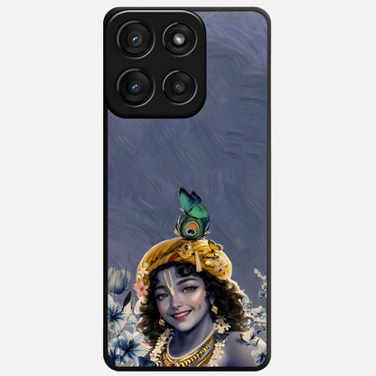  Lord Krishna Glass Case For Moto Edge 60 Fusion back cover – full design glossy printed glass finish