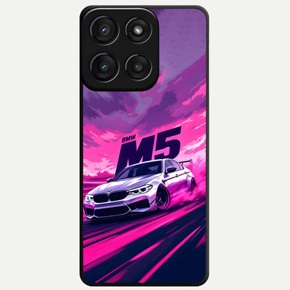  MS Neon Car Glass Case For Moto Edge 60 Fusion back cover – full design glossy printed glass finish