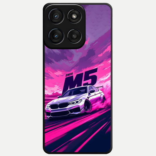  MS Neon Car Glass Case For Moto Edge 60 Fusion back cover – full design glossy printed glass finish