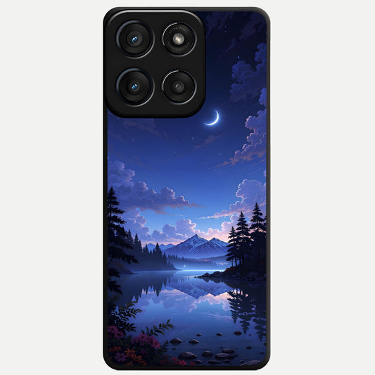  Midnight Lake Peace Glass Case For Moto Edge 60 Fusion back cover – full design glossy printed glass finish