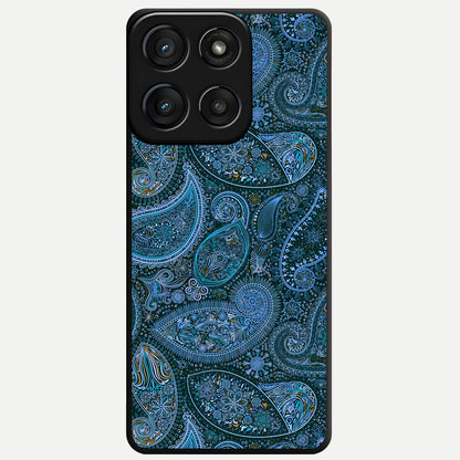  Midnight Paisley Glow Glass Case For Moto Edge 60 Fusion back cover – full design glossy printed glass finish