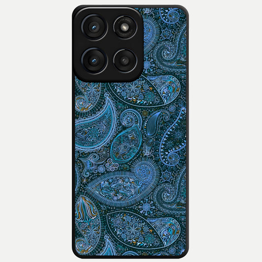  Midnight Paisley Glow Glass Case For Moto Edge 60 Fusion back cover – full design glossy printed glass finish