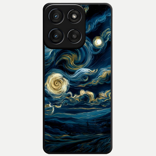  Midnight Sky Whirl Glass Case For Moto Edge 60 Fusion back cover – full design glossy printed glass finish