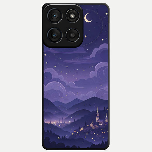  Minimal Night View Glass Case For Moto Edge 60 Fusion back cover – full design glossy printed glass finish